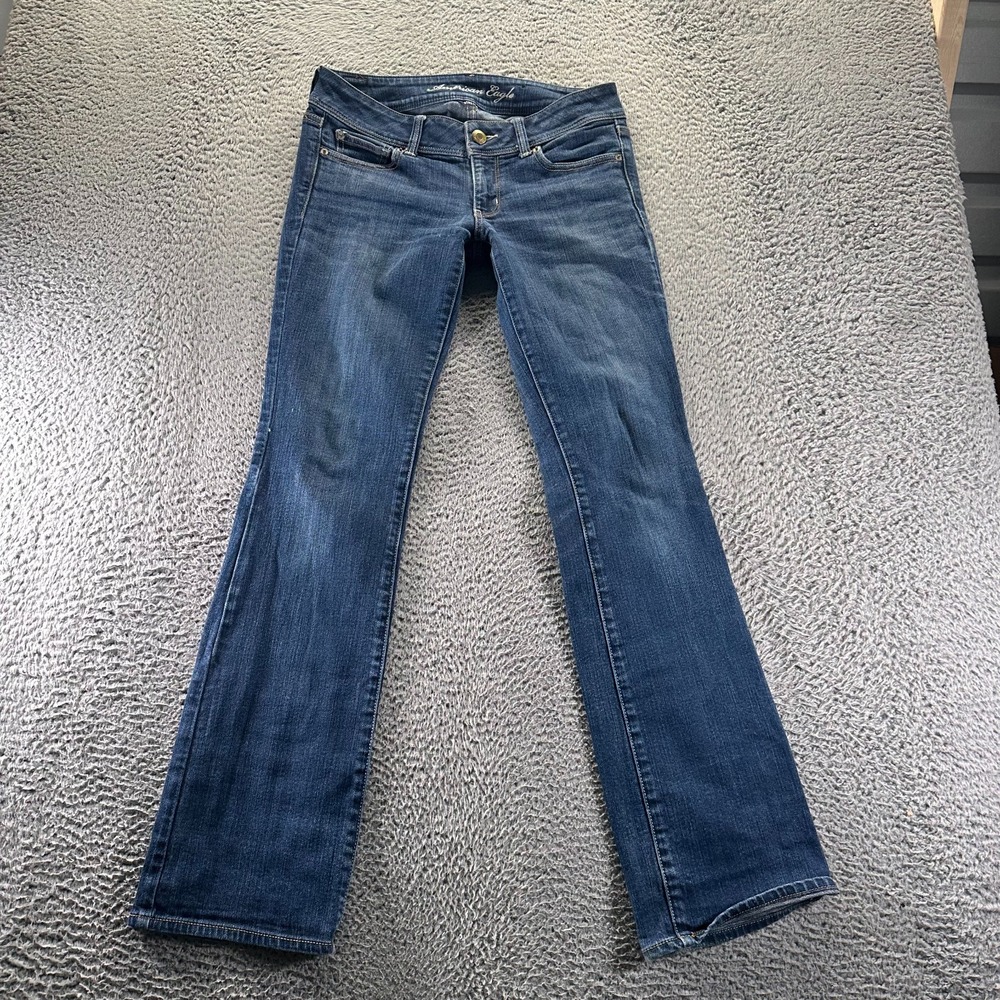 American Eagle Outfitters Jeans Womens 6 Blue‎ Cotton Denim Bootcut Slim Stretch